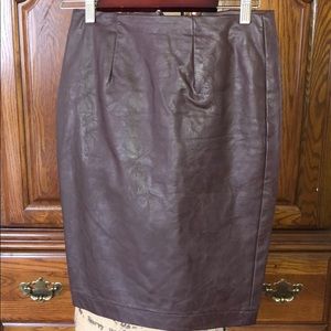 Plum Leather Skirt